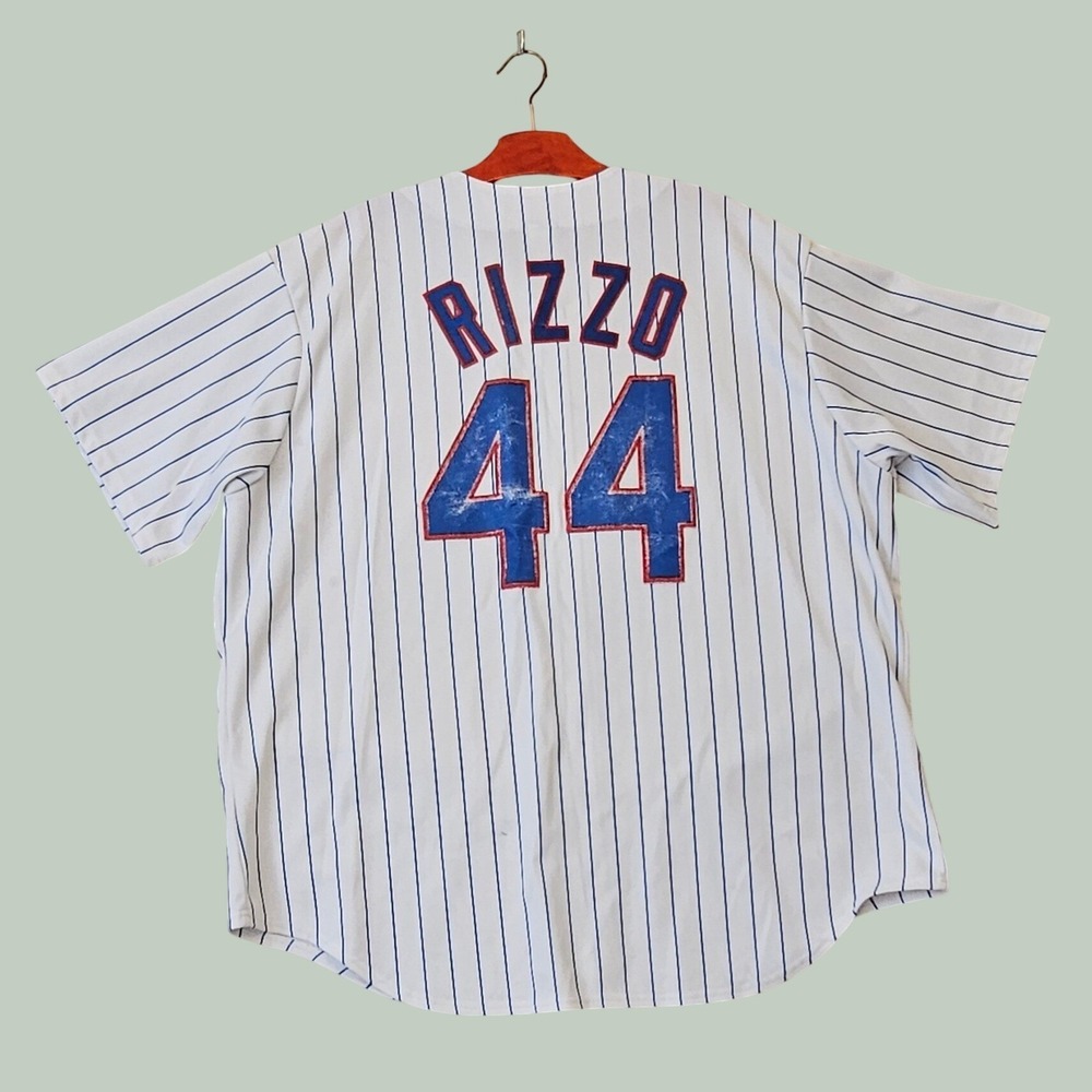 Majestic Chicago Cubs Anthony Rizzo 44 Home Baseball Sewn Jersey Mens XXL MLB